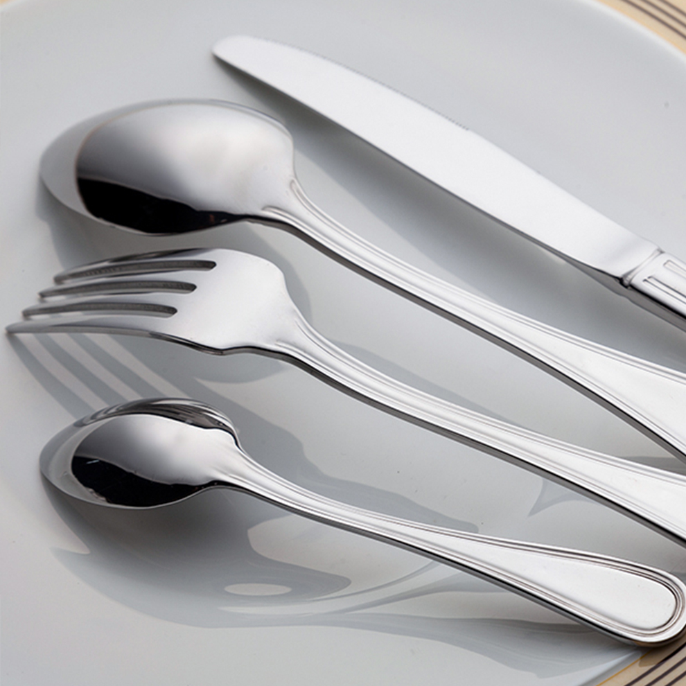 JiuJiuJu  Classic Tableware Set For Restaurant with High Quality 18/10 Stainless Steel Cutlery Set Spoon Fork K