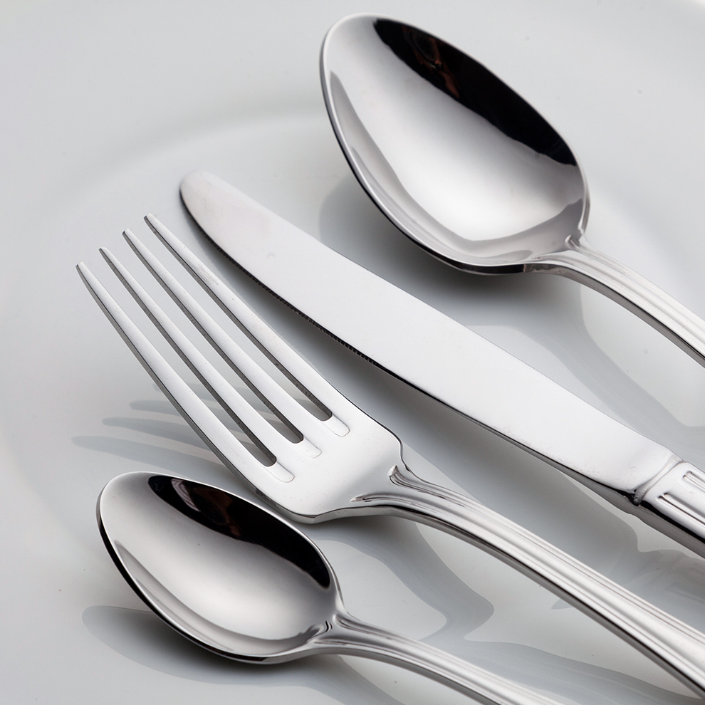 JiuJiuJu  Classic Tableware Set For Restaurant with High Quality 18/10 Stainless Steel Cutlery Set Spoon Fork K