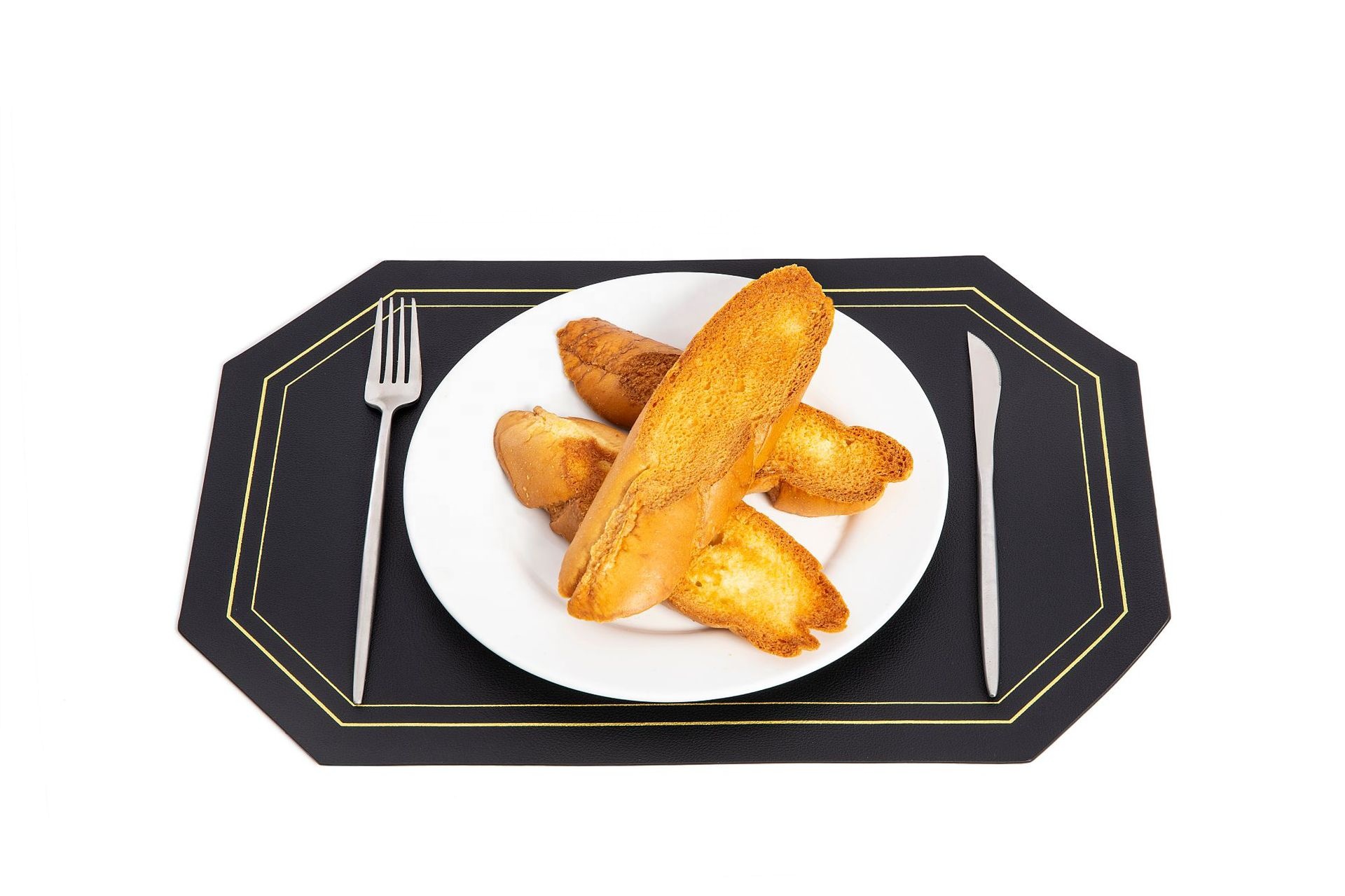 Simple leather placemat PU leather hotel placemat double-sided heat insulation table mat