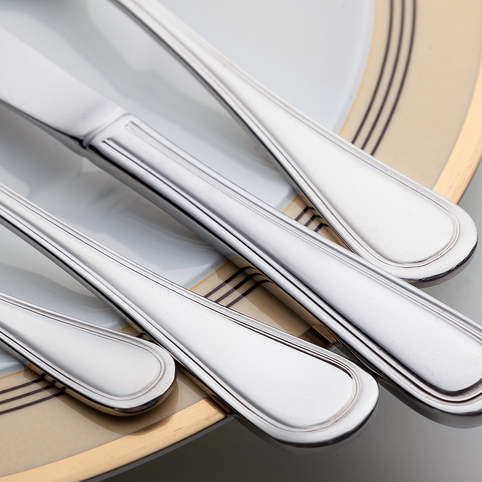 JiuJiuJu  Classic Tableware Set For Restaurant with High Quality 18/10 Stainless Steel Cutlery Set Spoon Fork K