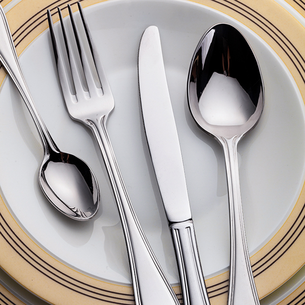 JiuJiuJu  Classic Tableware Set For Restaurant with High Quality 18/10 Stainless Steel Cutlery Set Spoon Fork K