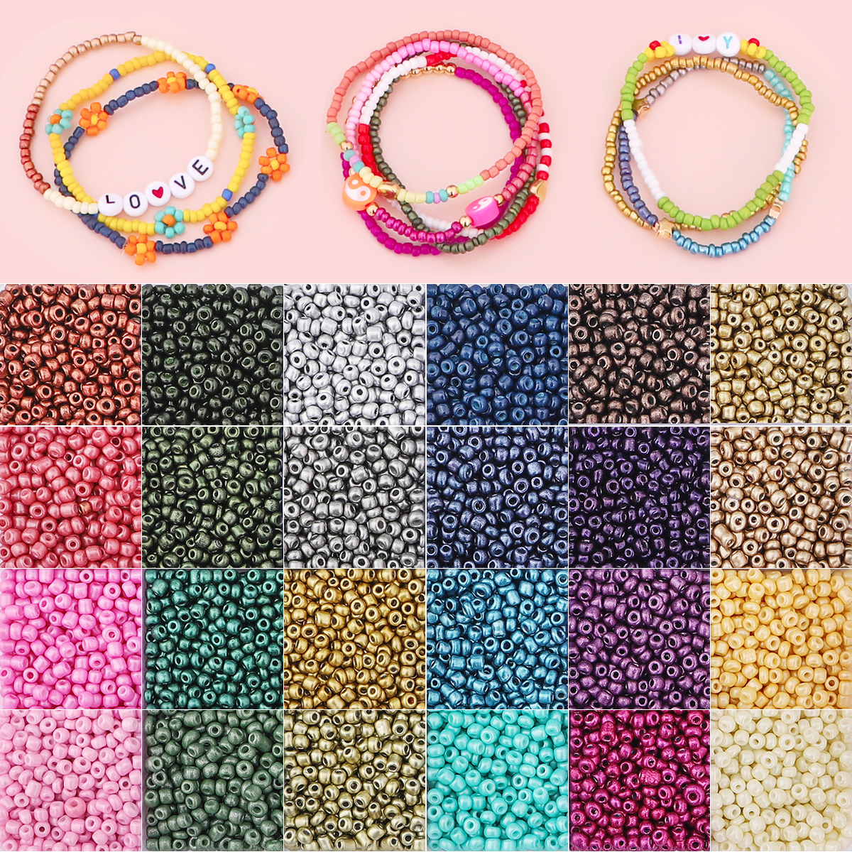  Hot 24 Colors 3mm Seed Beads Kit Set 12000Pcs/Box For DIY Jewelry Beads Necklace Bracelet Earring Beads Making