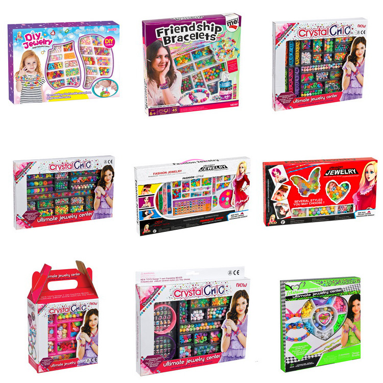 Cheap diy jewelry toy beauty set necklace for girls kids handwork crafts bead bracelet game