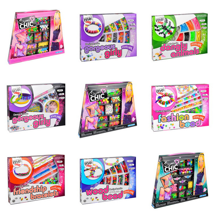 Cheap diy jewelry toy beauty set necklace for girls kids handwork crafts bead bracelet game