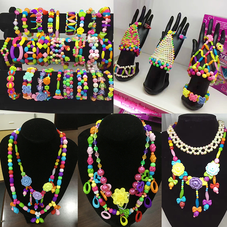 Cheap diy jewelry toy beauty set necklace for girls kids handwork crafts bead bracelet game