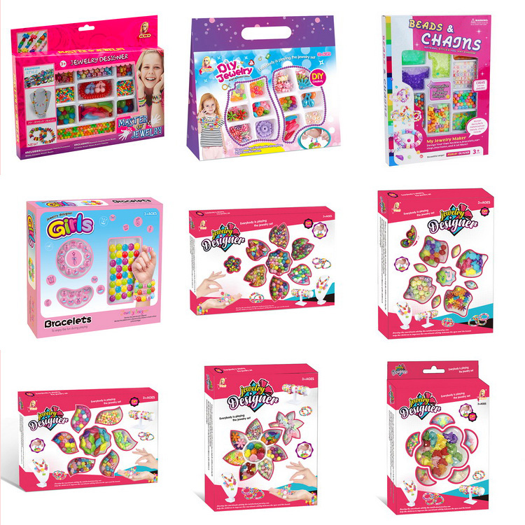 Cheap diy jewelry toy beauty set necklace for girls kids handwork crafts bead bracelet game
