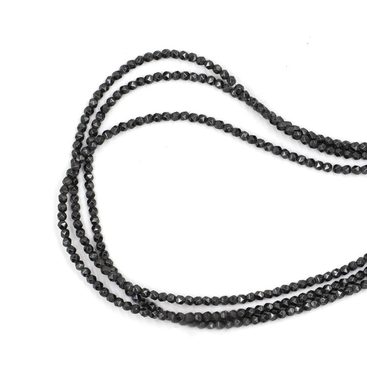  polish faceted 2*3mm hematite loose spacer stone beads for jewelry making