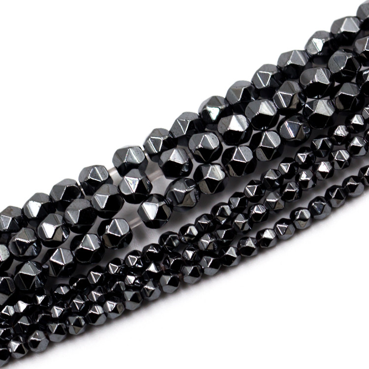  polish faceted 2*3mm hematite loose spacer stone beads for jewelry making