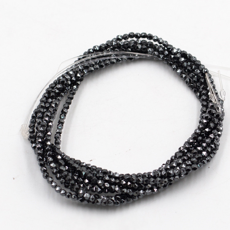  polish faceted 2*3mm hematite loose spacer stone beads for jewelry making