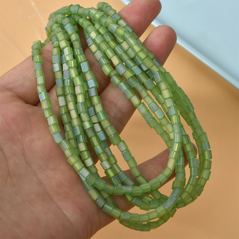  4mm Matte Crystal Beads Diy Bracelet Necklace Beaded Accessories Square Glass Spacer Beads For Jewelry Making