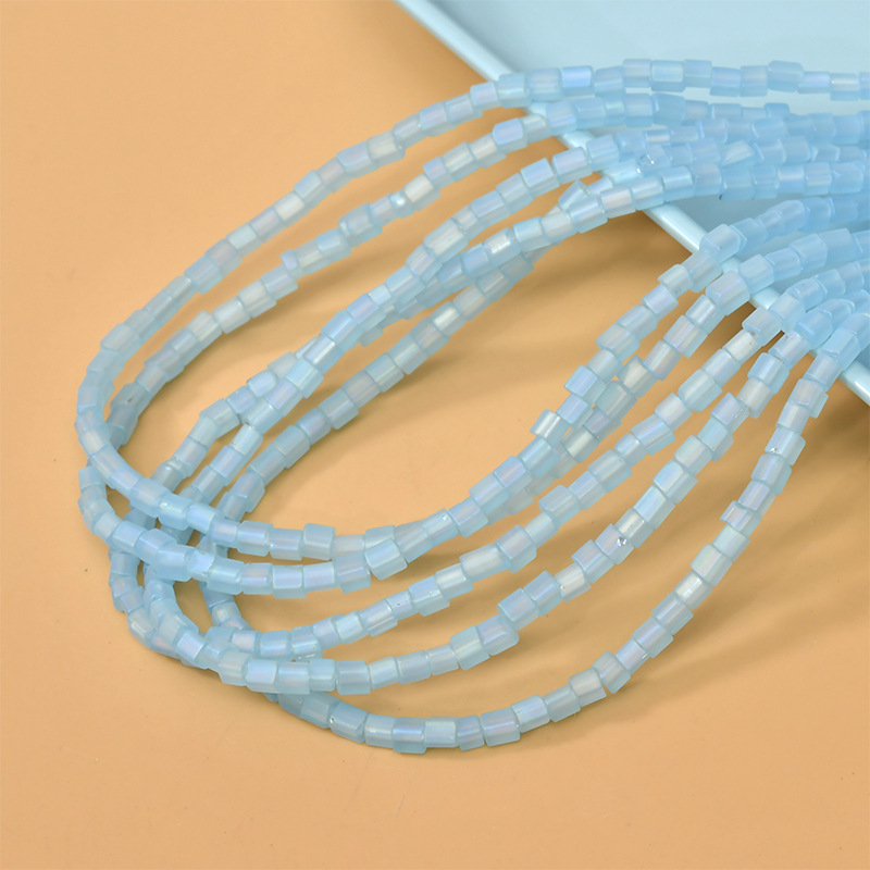  4mm Matte Crystal Beads Diy Bracelet Necklace Beaded Accessories Square Glass Spacer Beads For Jewelry Making