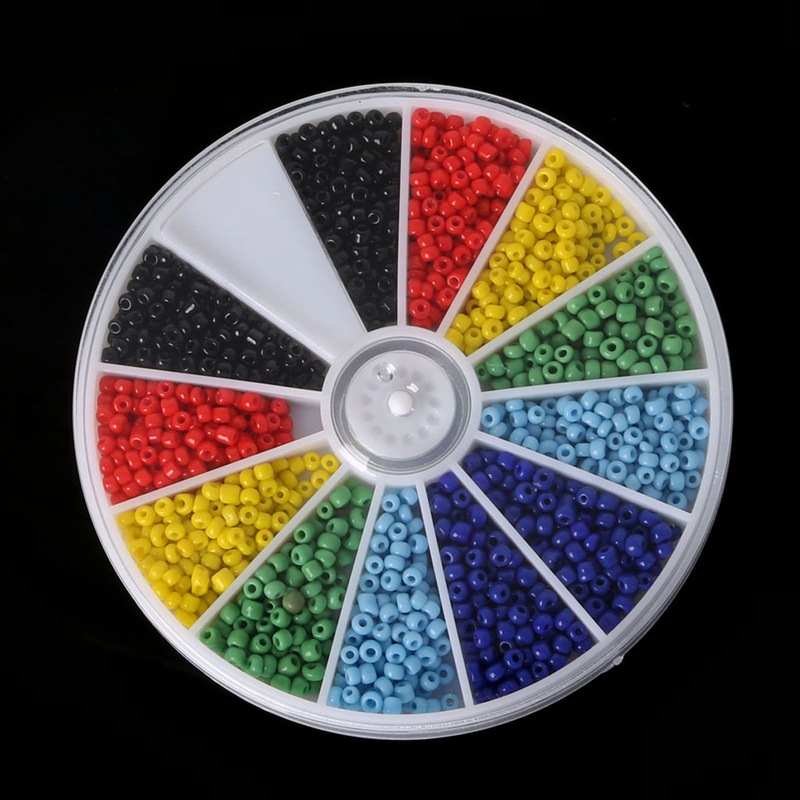  2/3/4mm rainbow glass seed beads for children's Diy jewelry making , mini seed beads box