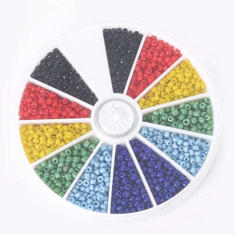  2/3/4mm rainbow glass seed beads for children's Diy jewelry making , mini seed beads box