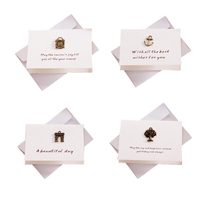  Retro Kraft Envelope Set Creative Business Envelopes Vintage Wedding Invitation with Metal Accessories