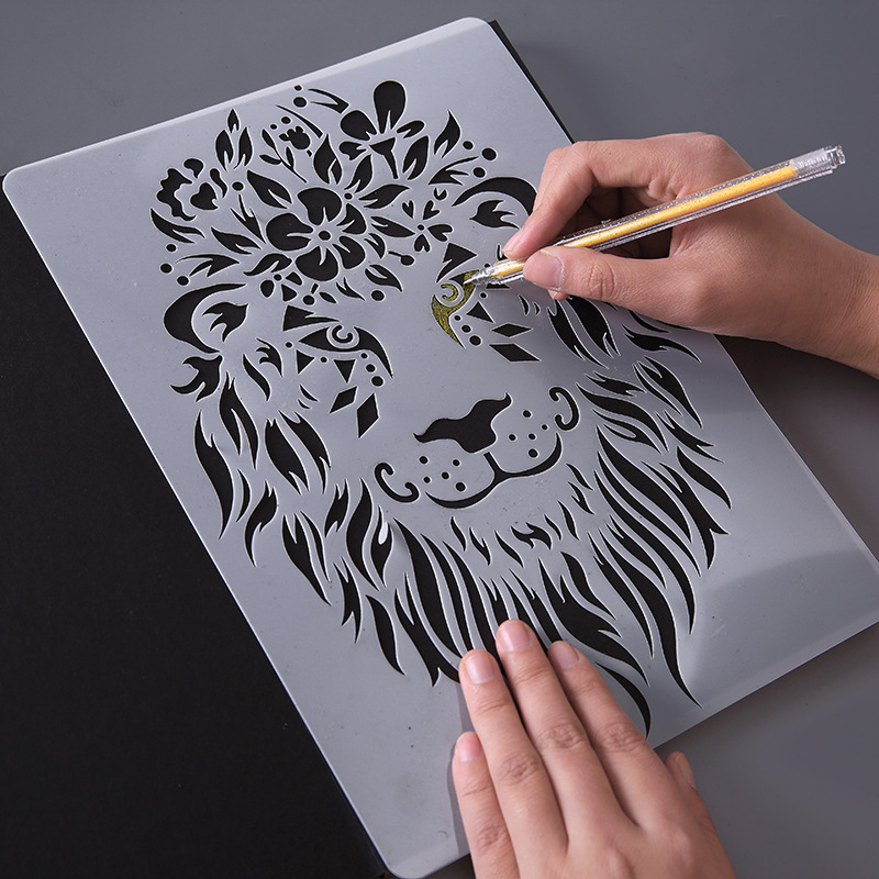 PET Stencil Hollowed Out Animal Template Plastic Drawing Stencil For Diy Scratch Painting (15 PCS )