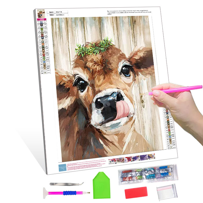 5D DIY Diamond Painting Cross Stitch Cow Full Drill Diamond Painting Home Wall Decor