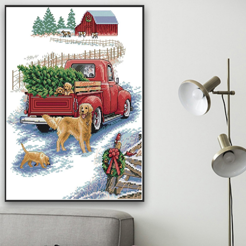 Handmade Landscape Embroidery DIY Kit Fabric Material Package Beginner To Make Cross Stitch