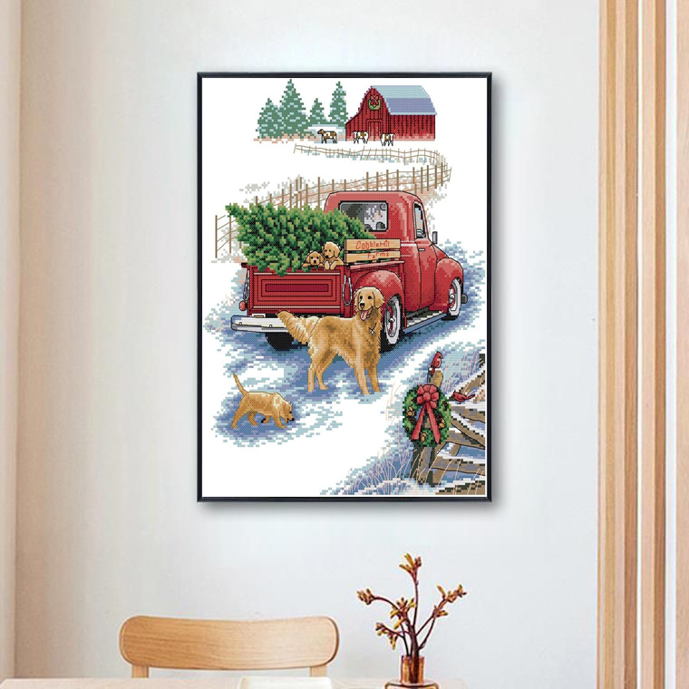 Handmade Landscape Embroidery DIY Kit Fabric Material Package Beginner To Make Cross Stitch