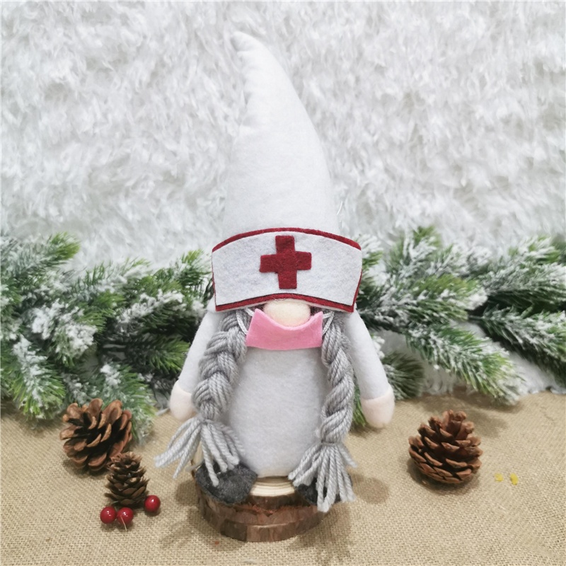 Christmas Faceless Doctor Plush Dolls House Accessories Cartoon Children Soft Dolls
