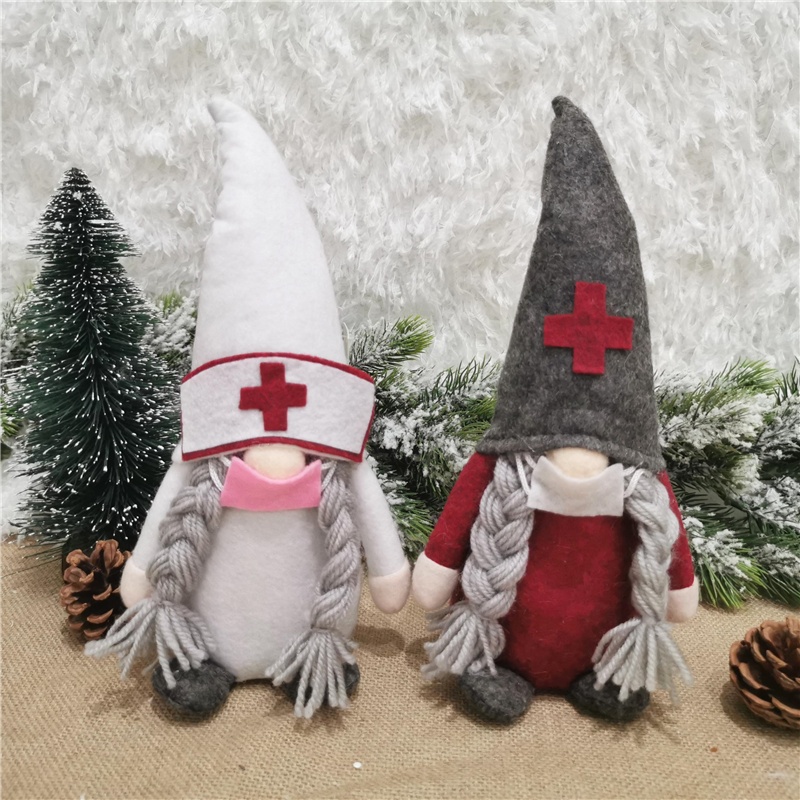Christmas Faceless Doctor Plush Dolls House Accessories Cartoon Children Soft Dolls