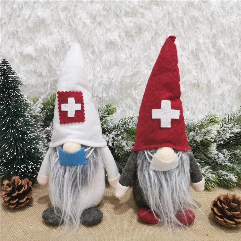 Christmas Faceless Doctor Plush Dolls House Accessories Cartoon Children Soft Dolls