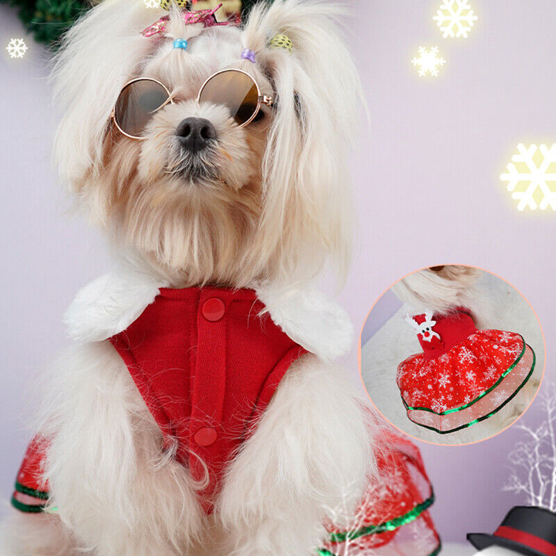 Dog Clothes Party Accessories Christmas Cotton Cute Print Pet Clothes