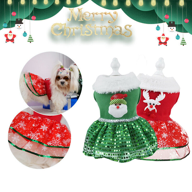 Dog Clothes Party Accessories Christmas Cotton Cute Print Pet Clothes