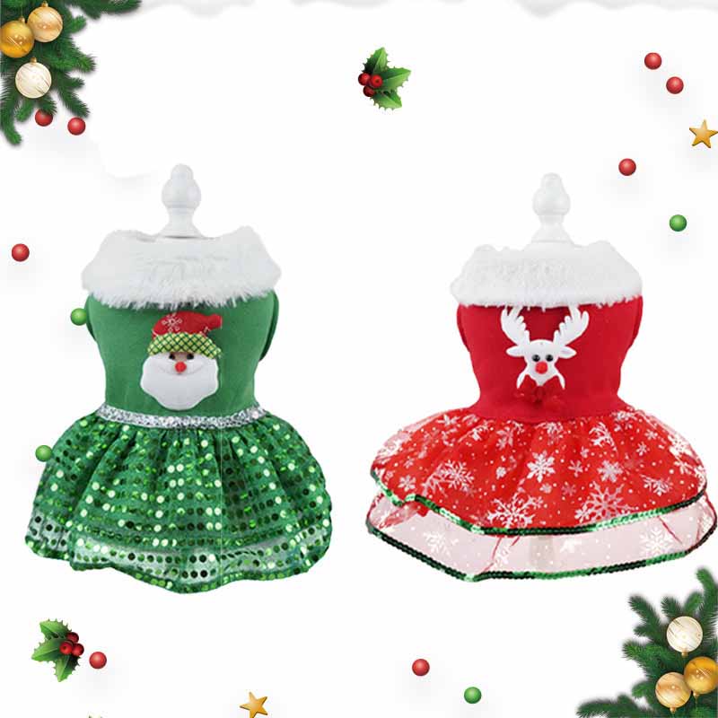 Dog Clothes Party Accessories Christmas Cotton Cute Print Pet Clothes
