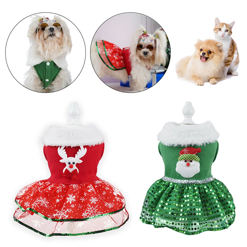 Dog Clothes Party Accessories Christmas Cotton Cute Print Pet Clothes