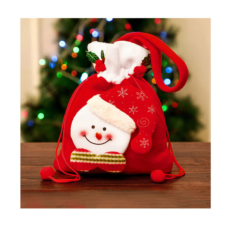 Christmas Candy Bag Santa Claus Snowman Burlap Bag Candy Bag