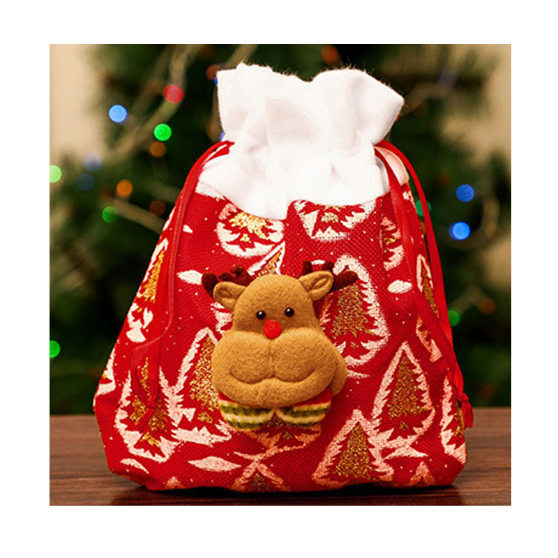 Christmas Candy Bag Santa Claus Snowman Burlap Bag Candy Bag