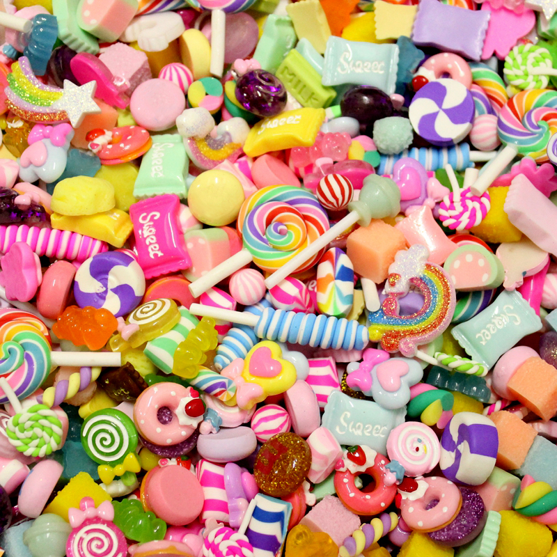 Mini Resin Chocolate Soft Packaging Fruit Resin Crafts With Accessories