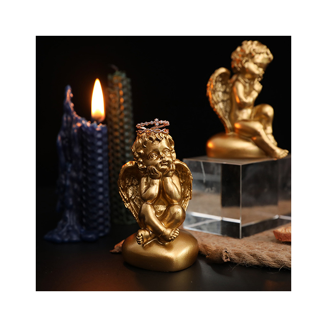 Nordic Light Luxury Gold Lovely Resin Crafts Small Angel Birthday Gift Romantic Creative Decoration