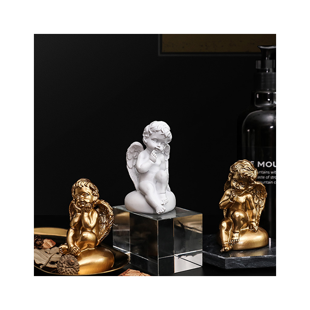 Nordic Light Luxury Gold Lovely Resin Crafts Small Angel Birthday Gift Romantic Creative Decoration