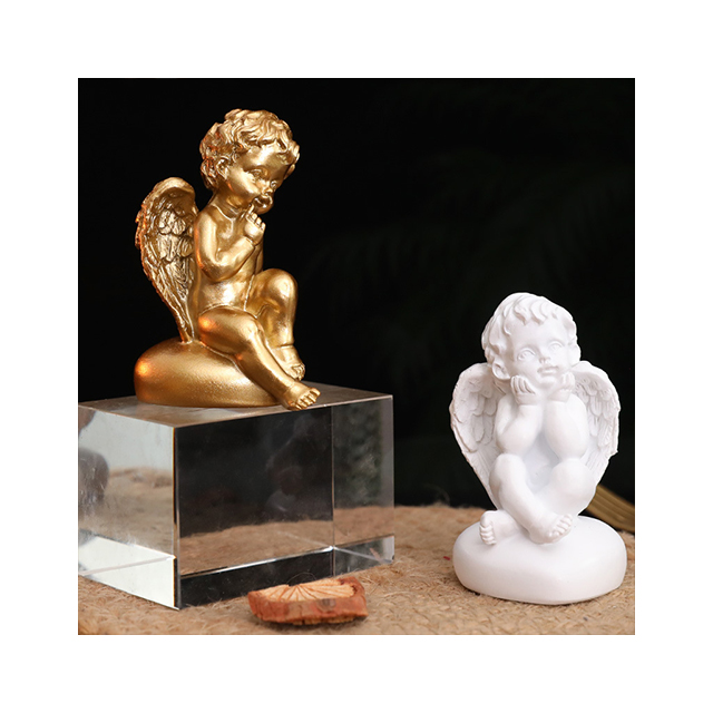 Nordic Light Luxury Gold Lovely Resin Crafts Small Angel Birthday Gift Romantic Creative Decoration
