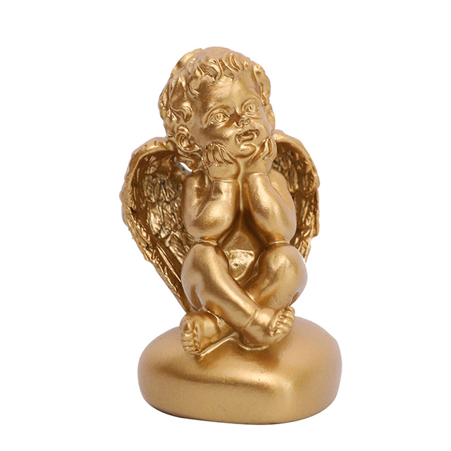 Nordic Light Luxury Gold Lovely Resin Crafts Small Angel Birthday Gift Romantic Creative Decoration