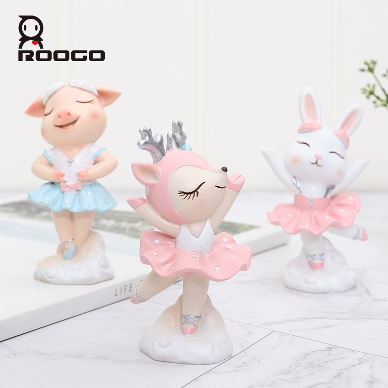Cute Animal Resin Figurines Animal Ballet Home Decoration