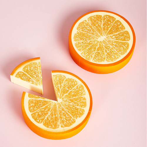 Orange Flat Round 6 Cut Powder Puff Makeup Sponges