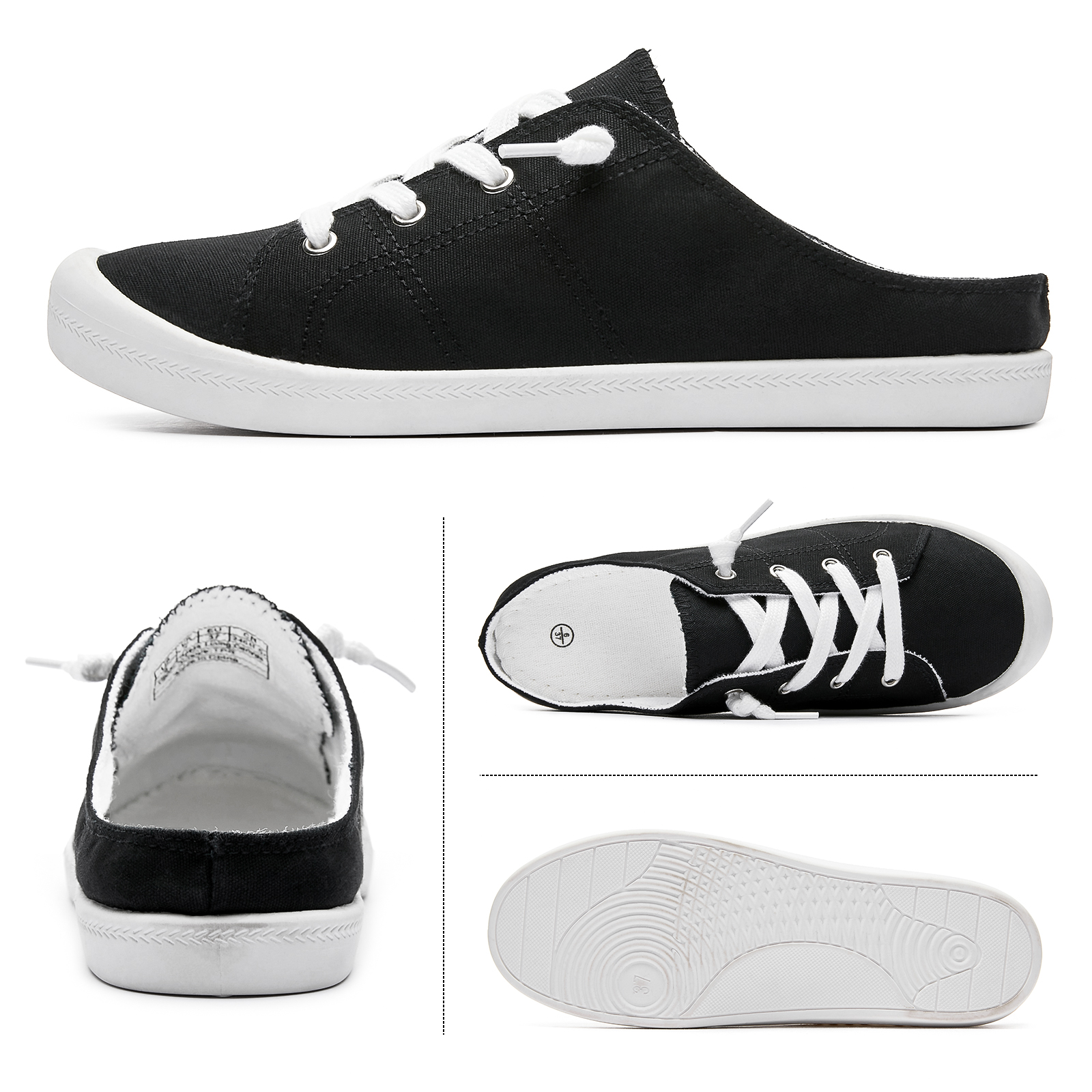 Women's Casual Half Top Canvas Sandals Fashionable Slip On Shoes ﻿