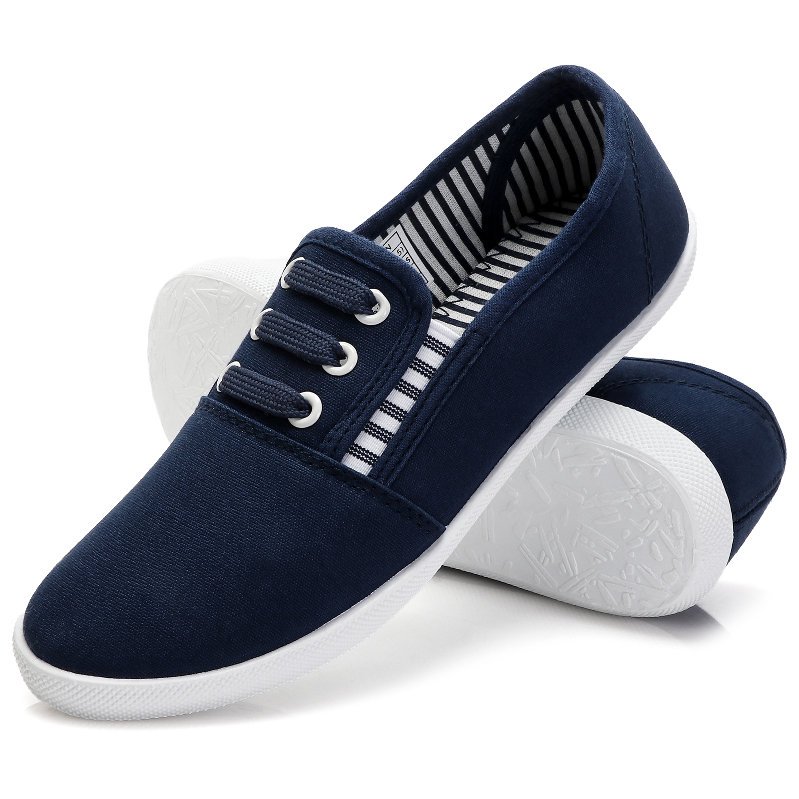 Ladies Classic Slip-On Canvas Flats Casual Low Top Women's Shoes