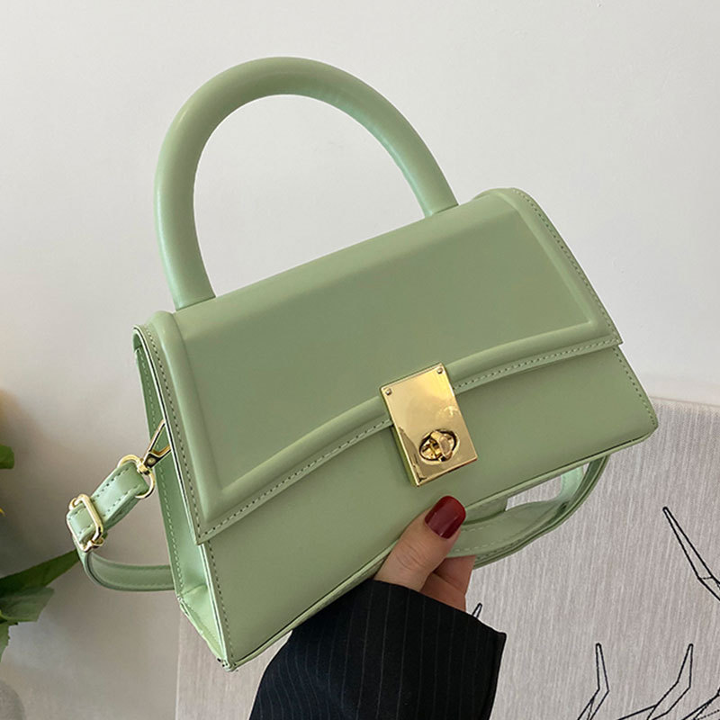 Designer Macaroon Colored PU Leather Hourglass Messenger Bag Luxury Top Handle Women's Shoulder Bag ﻿