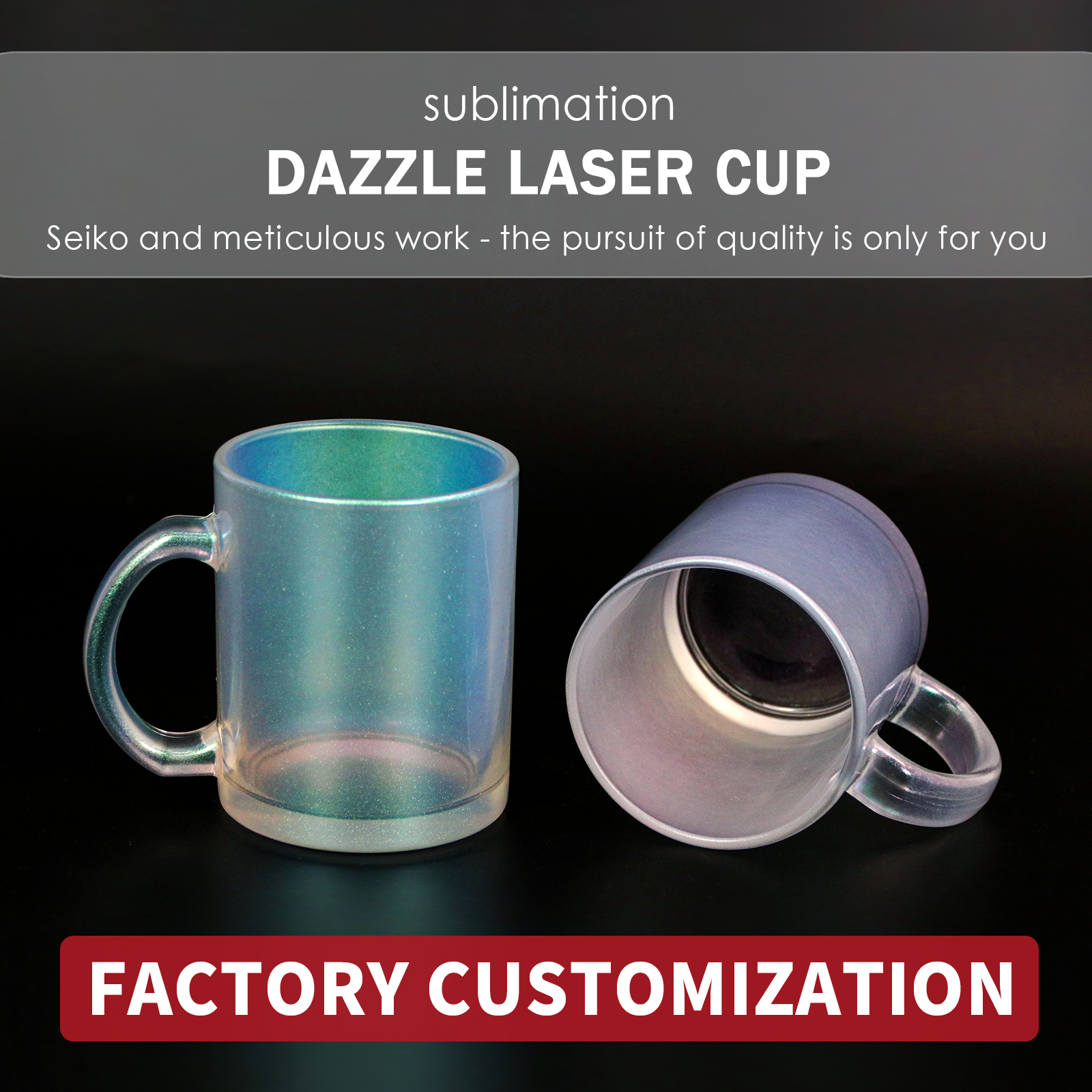 New arrive Hot sell Sublimation   Printed Blanks Sublimation blank glass mug  glass coffee mug glass travel mu
