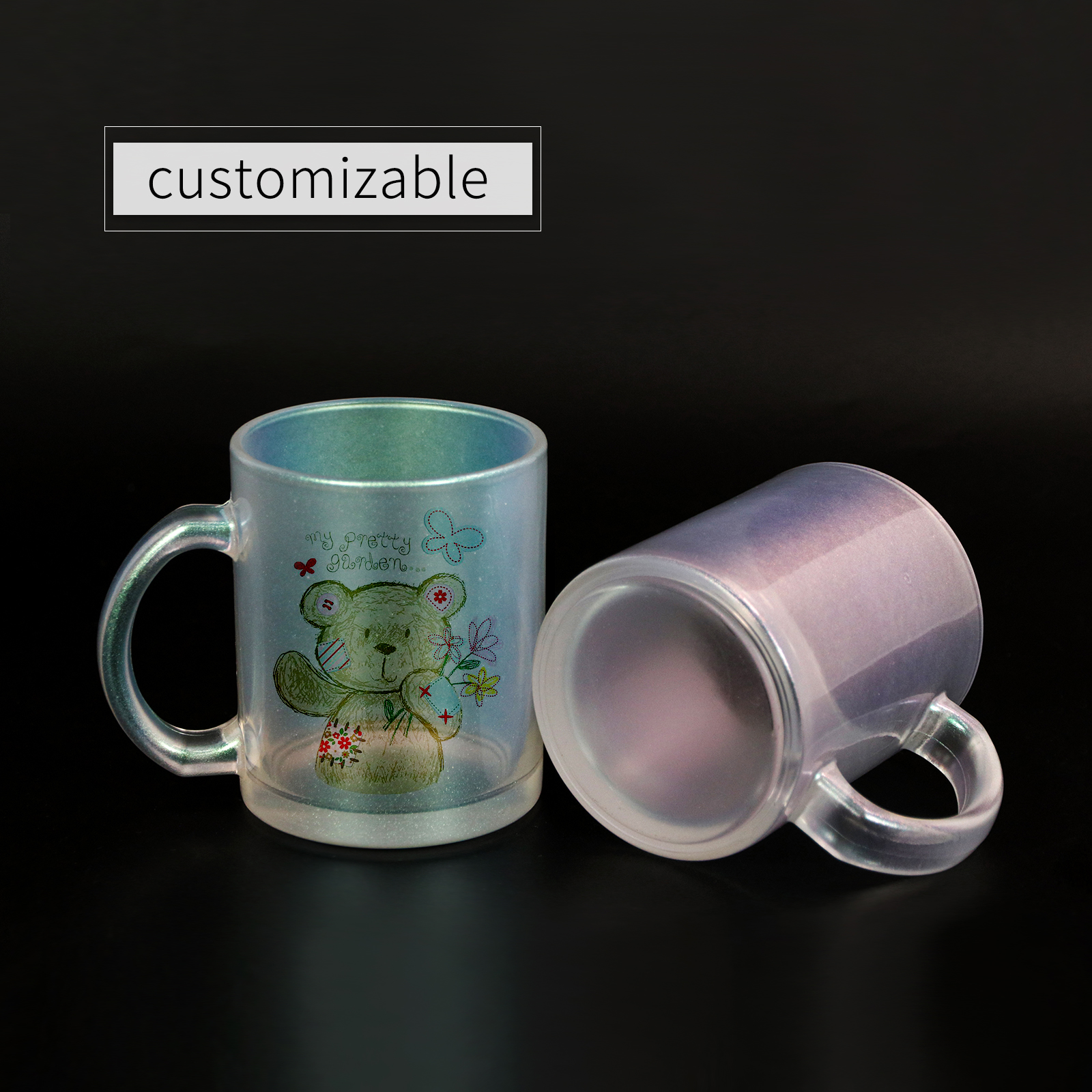 New arrive Hot sell Sublimation   Printed Blanks Sublimation blank glass mug  glass coffee mug glass travel mu
