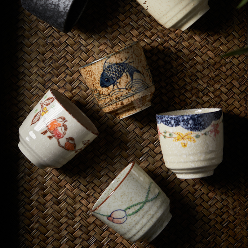 Hand Painted 150ML Japanese Ceramic Tea Cup Vintage Sake Mug, Restaurant, and Coffee Lovers