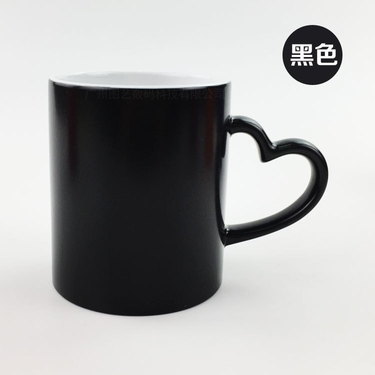 2022 Cheap Porcelain Coffee Tea Cups Heat Photo Sublimation Self-made Color Changing Mug