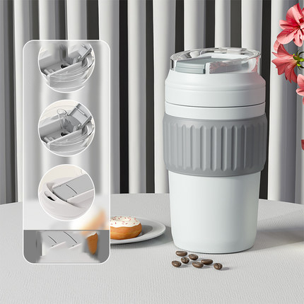 Reusable Outdoor Tumbler Cups in Bulk Double Wall Stainless Steel Vacuum Insulated Travel Coffee Mug with Straw and Lid