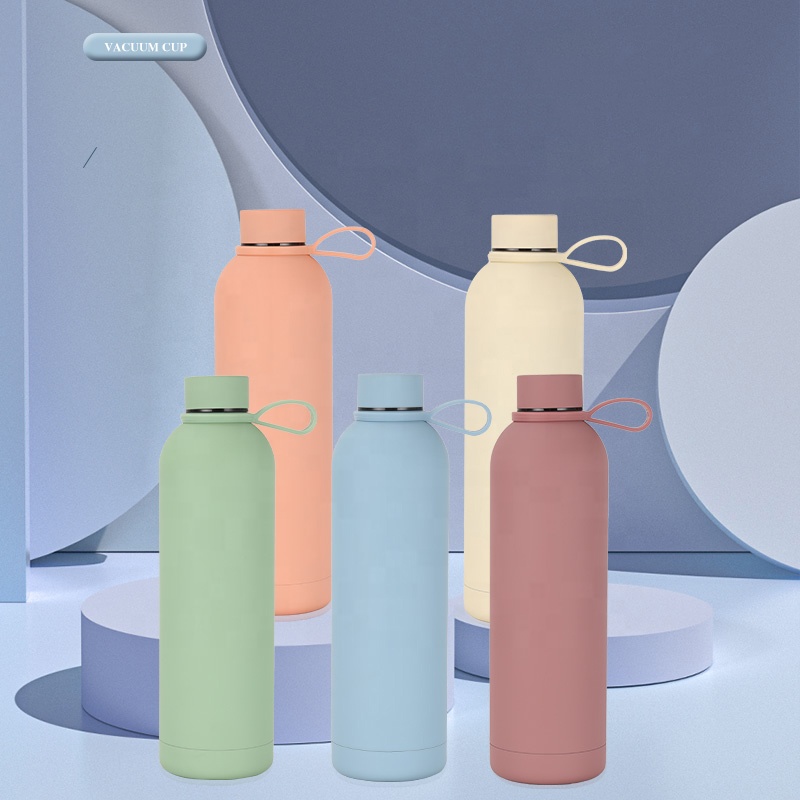 Eco Friendly 500ml Stainless Steel Vacuum Flask Recycled Water Bottle with Rubber Paint ﻿