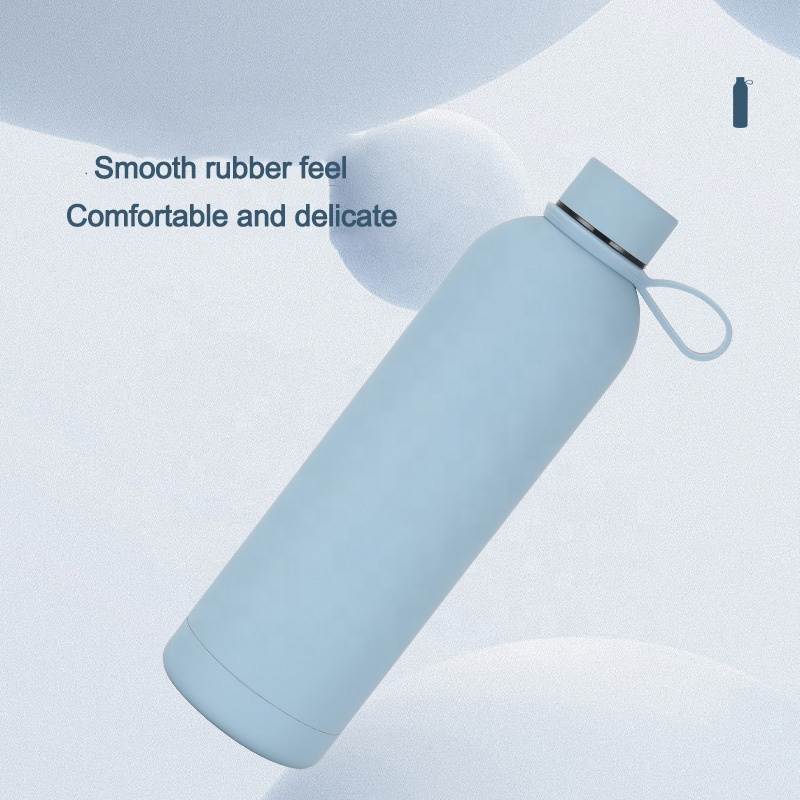 Eco Friendly 500ml Stainless Steel Vacuum Flask Recycled Water Bottle with Rubber Paint ﻿