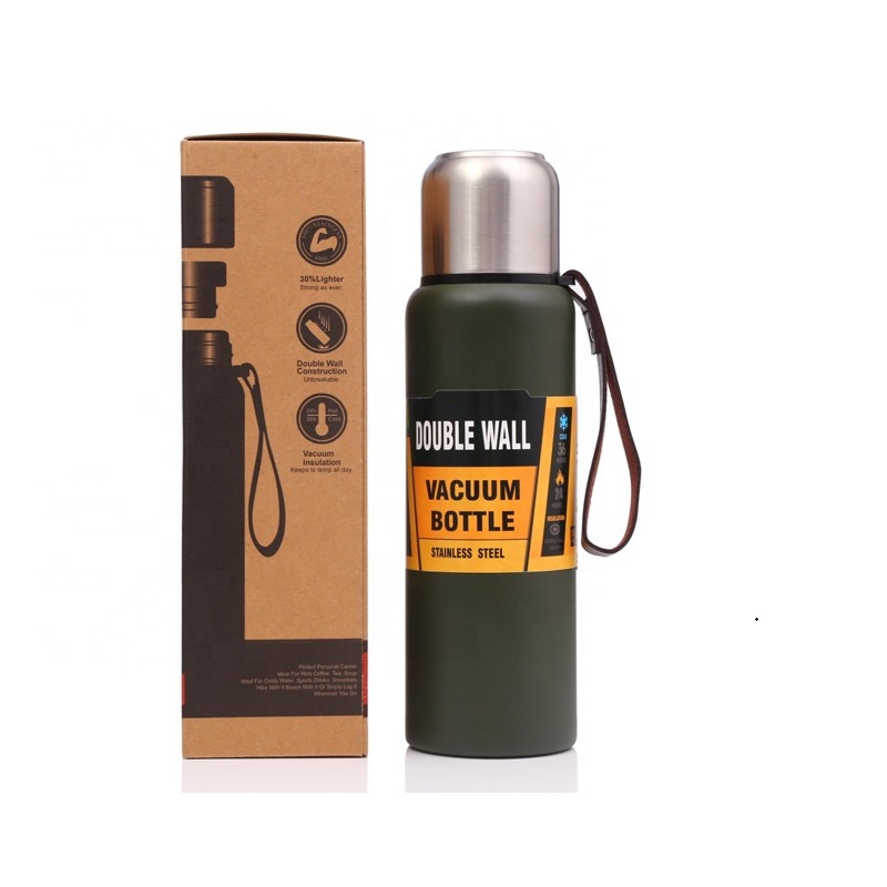 Vacuum Insulated Double Walled Thermos Flask, Stainless Steel Water Bottle for Keeping Cold & Hot