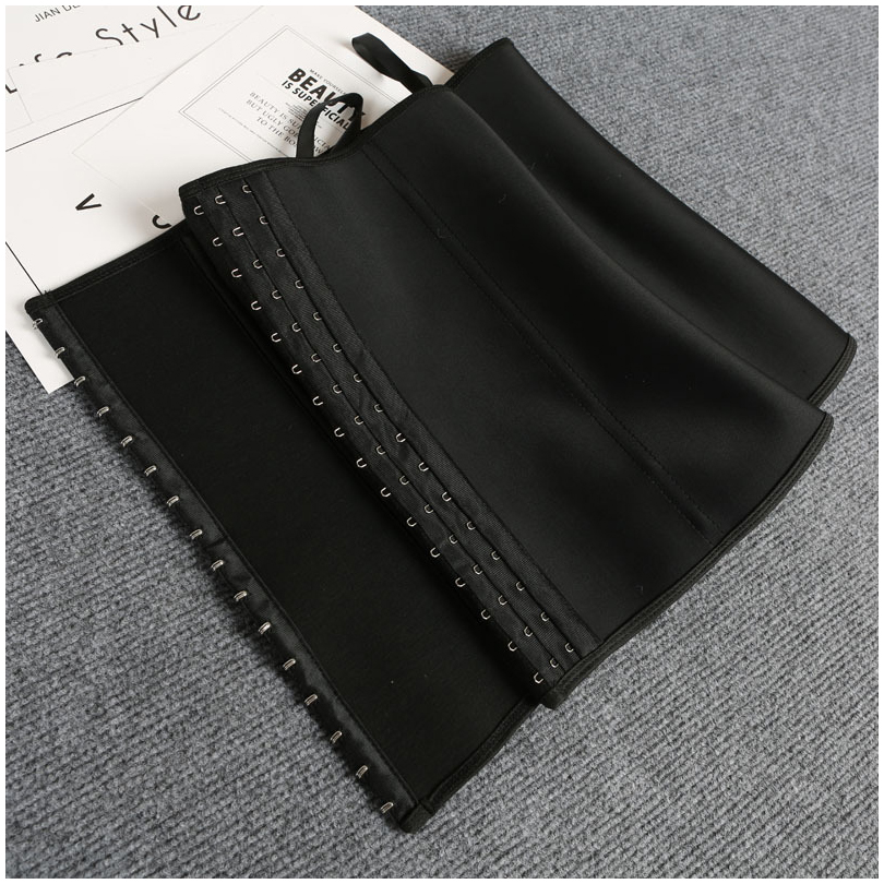 Seamless Black 3 Hook Latex Waist Cincher with Private Label High Quality Hourglass Corset Belt